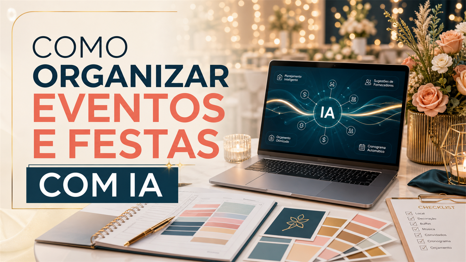 Capa do eBook Ebook Como Organizar Eventos e Festas com IA