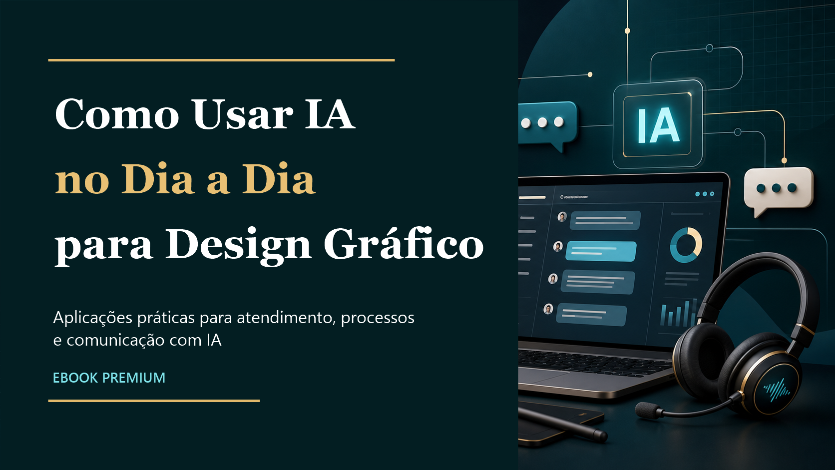 Capa do eBook Ebook: Como Usar IA no dia a dia para Design Gráfico