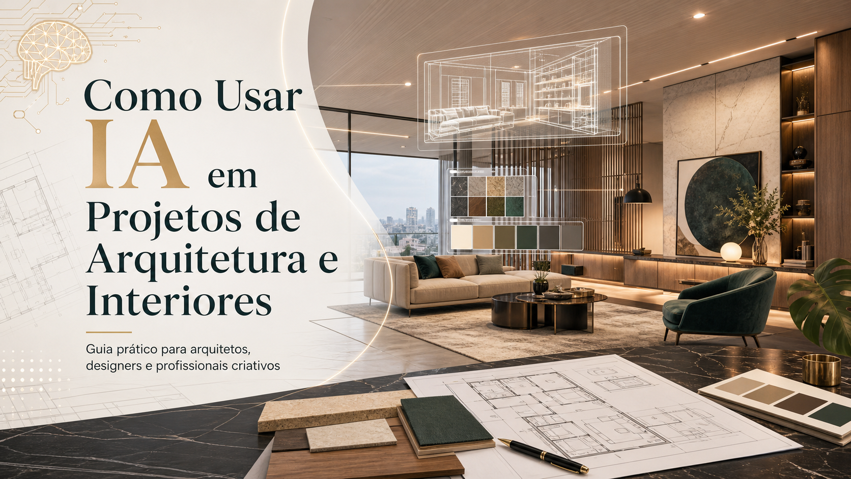 Capa do eBook Ebook Como Usar IA em Projetos de Arquitetura e Interiores