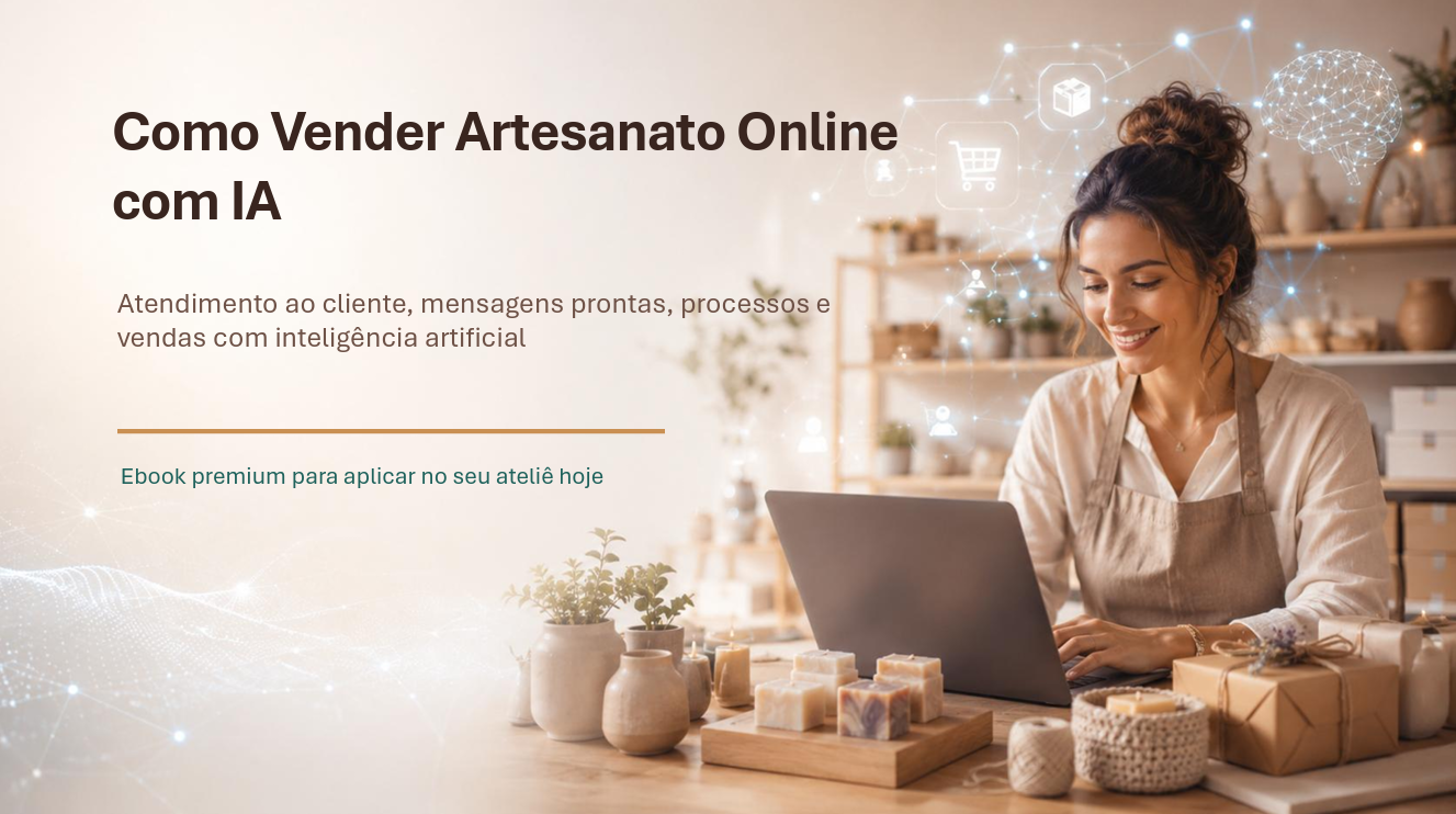 Capa do eBook Ebook: Como Vender Artesanato Online com IA