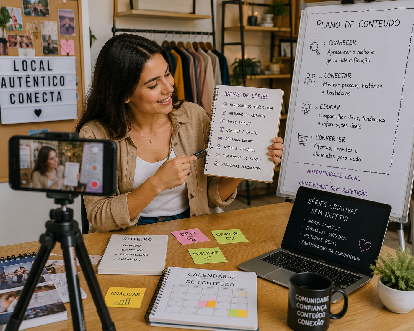 Imagem do prompt 12 Prompts Criativos para Influenciadores de Nicho Local
