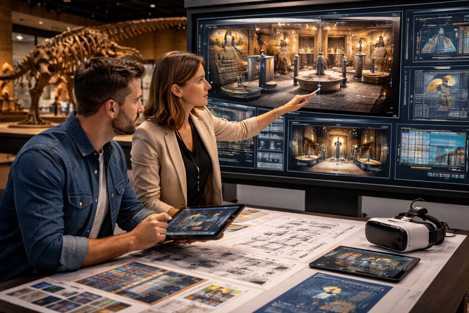 Imagem do prompt 16 Prompts para Expografia e Design Digital de Museus