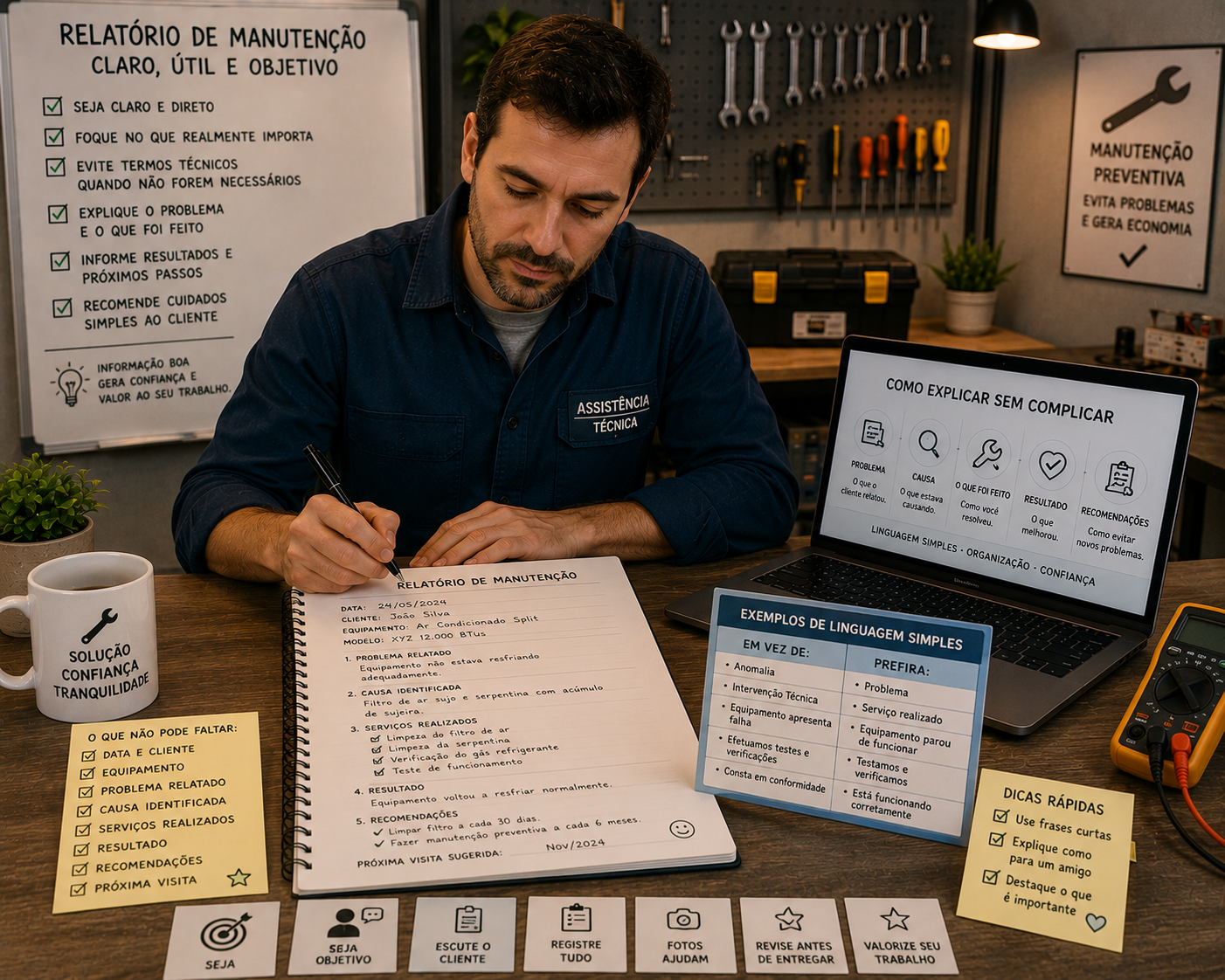 Imagem do prompt 16 Prompts para Relatórios de Manutenção em Assistência Técnica