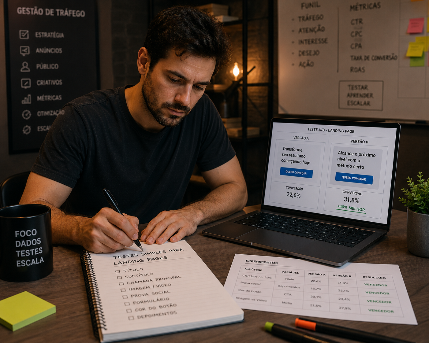 Imagem do prompt 27 Prompts para Testes Simples de Landing Pages para Gestores de Tráfego Pago